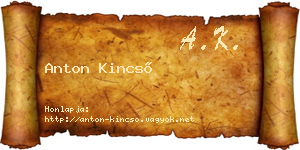 Anton Kincső névjegykártya